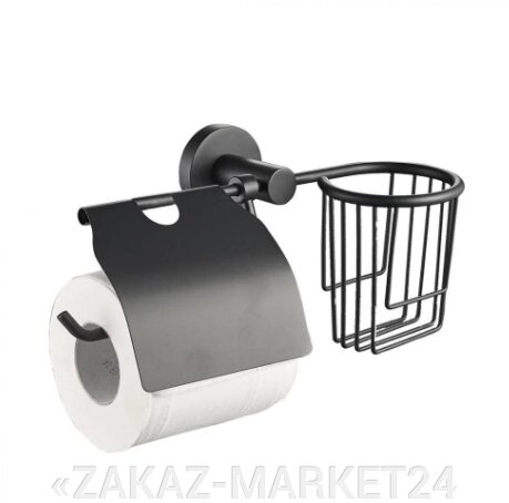 4630072041562 Держатель для туалетной бумаги с корзиной Black 20545 от компании «ZAKAZ-MARKET24 - фото 1