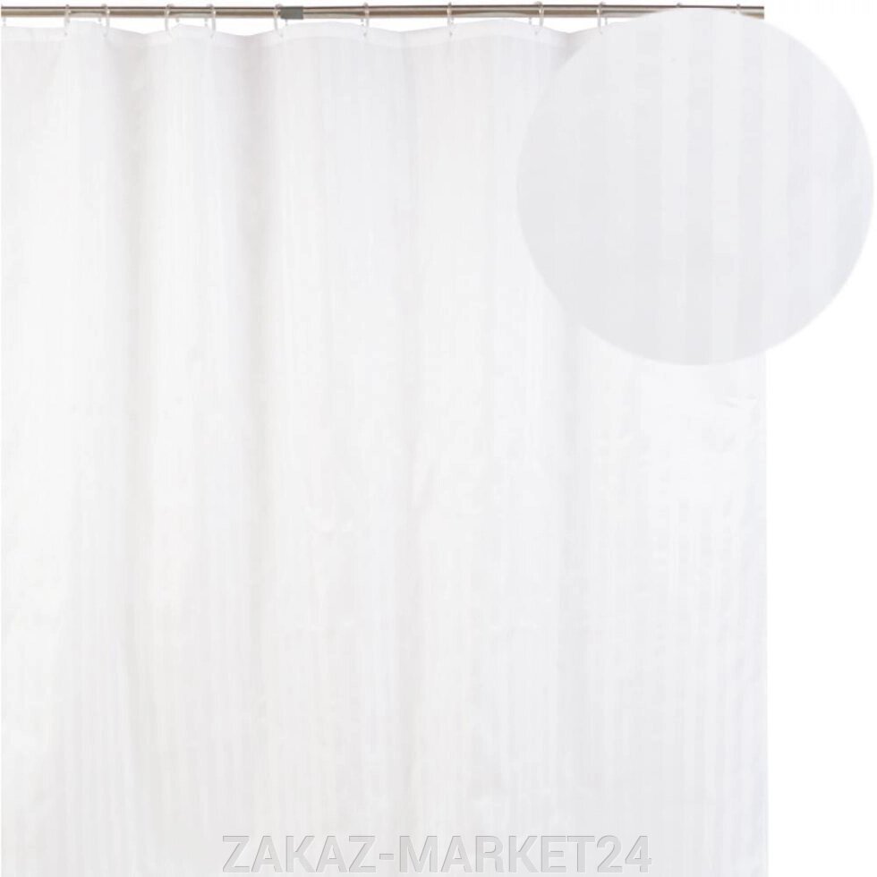Аквалиния штора для ванной 023А-02 (белая) от компании «ZAKAZ-MARKET24 - фото 1