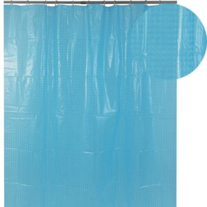 Аквалиния штора для ванной 3D-135 (мел. кв. голубая) 1,8*1,8
