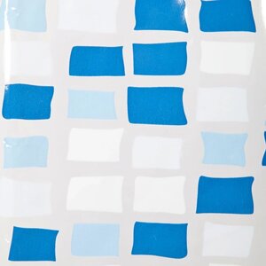 Аквалиния штора для ванной S-C014-1(син. мозаика)