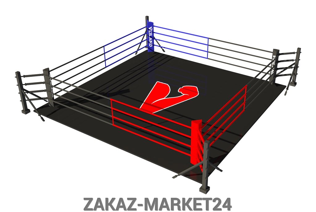 Боксерский ринг напольный на "упорах" (4х4 м) от компании ZAKAZ-MARKET24 - фото 1