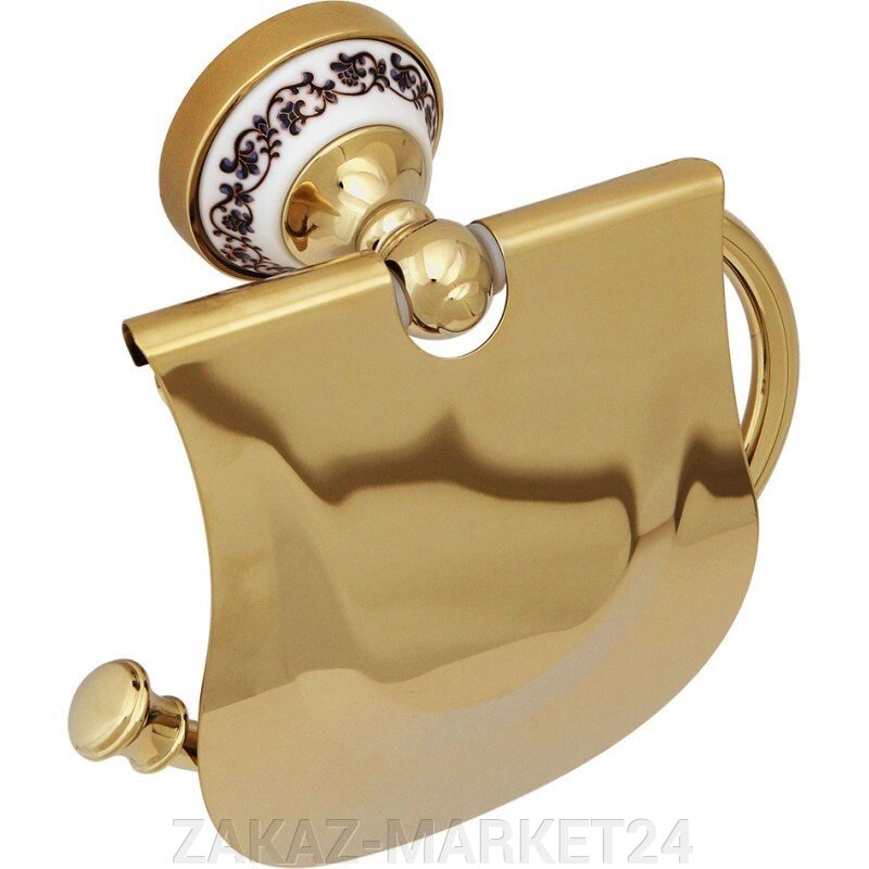 Бумагодержатель Fixsen Bogema Gold FX-78510G с крышкой от компании ZAKAZ-MARKET24 - фото 1