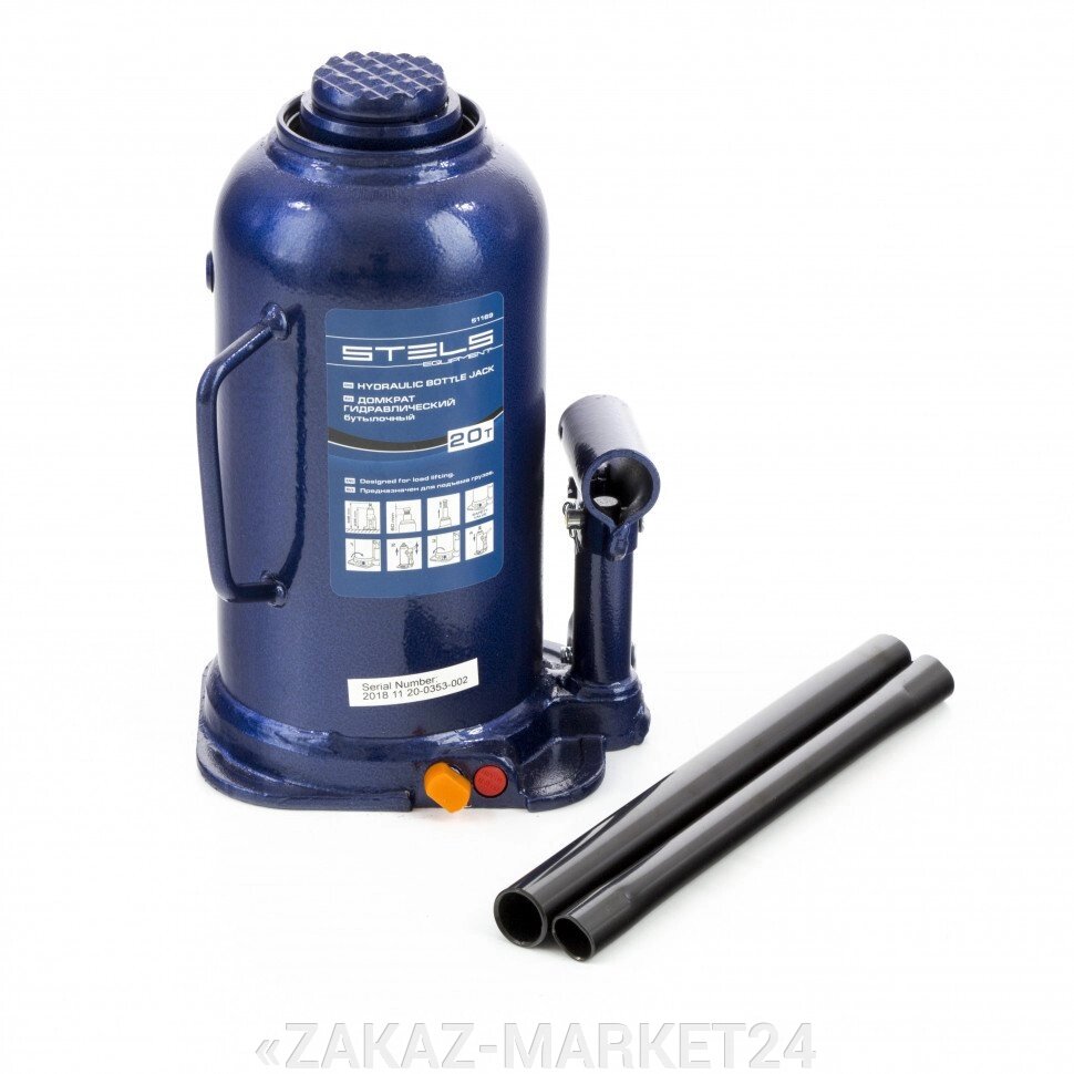 Домкрат гидравлический бутылочный, 20 т, h подъема 235-445 мм Stels от компании «ZAKAZ-MARKET24 - фото 1