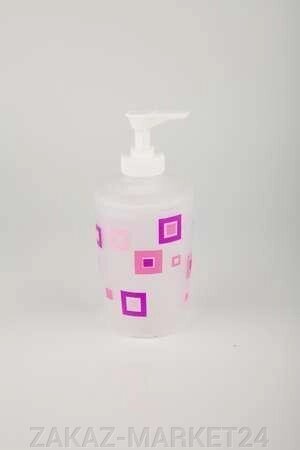 Дозатор пластик для жидкого мыла  розовые квадраты Аквалиния (8521Д) от компании «ZAKAZ-MARKET24 - фото 1
