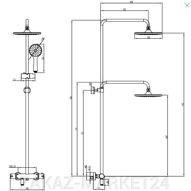 Душевая стойка Lemark Tropic LM7010C от компании «ZAKAZ-MARKET24 - фото 1