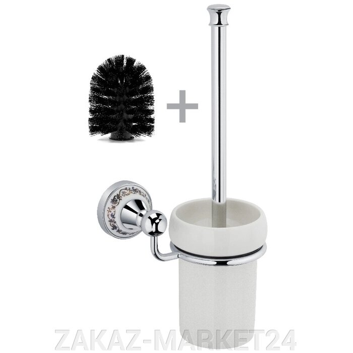 Ерш для туалета Fixsen Bogema FX-78513A с дополнительной щеткой белый от компании «ZAKAZ-MARKET24 - фото 1