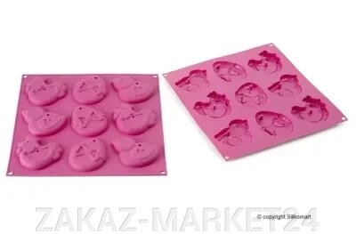Форма для выпечки, розовая, силиконовая, Silikomart Италия HSH03/A MY EASTER COOKIES, 22.605.19.0068 от компании «ZAKAZ-MARKET24 - фото 1