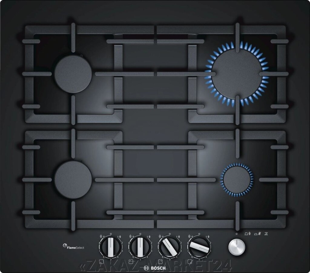 Газовая варочная панель Bosch 60 cm черный PPP6A6M90R от компании «ZAKAZ-MARKET24 - фото 1