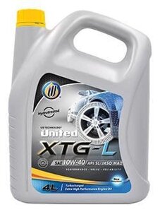 Гидроочищенное моторное масло United Power XTG L 10w-40 API SL - 200 л.