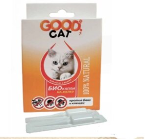 Good Cat Антипаразитарные БИО капли для Котят и Кошек от блох и клещей 1мл