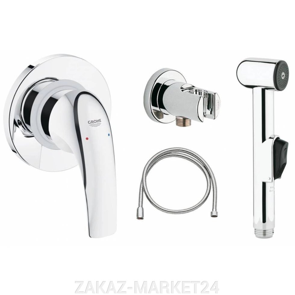 Готовый комплект для гигиенического душа GROHE BauCurve: встраиваемый смеситель, гигиенический душ со шлангом от компании ZAKAZ-MARKET24 - фото 1