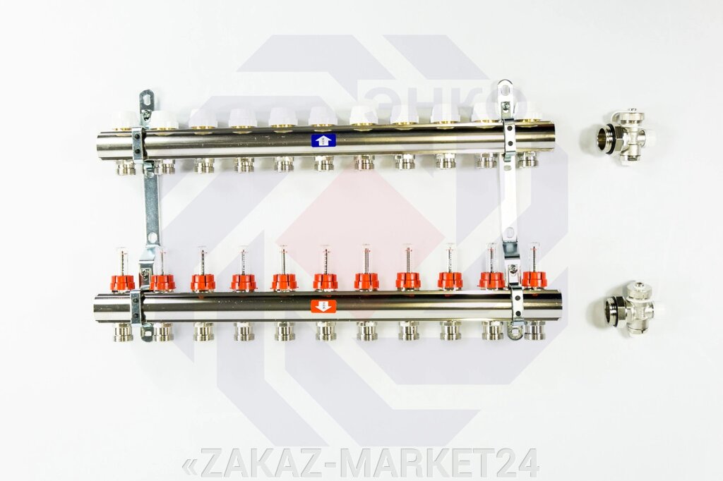 Комплект коллекторов с расходомерами ITAP 916C 11 контуров от компании «ZAKAZ-MARKET24 - фото 1