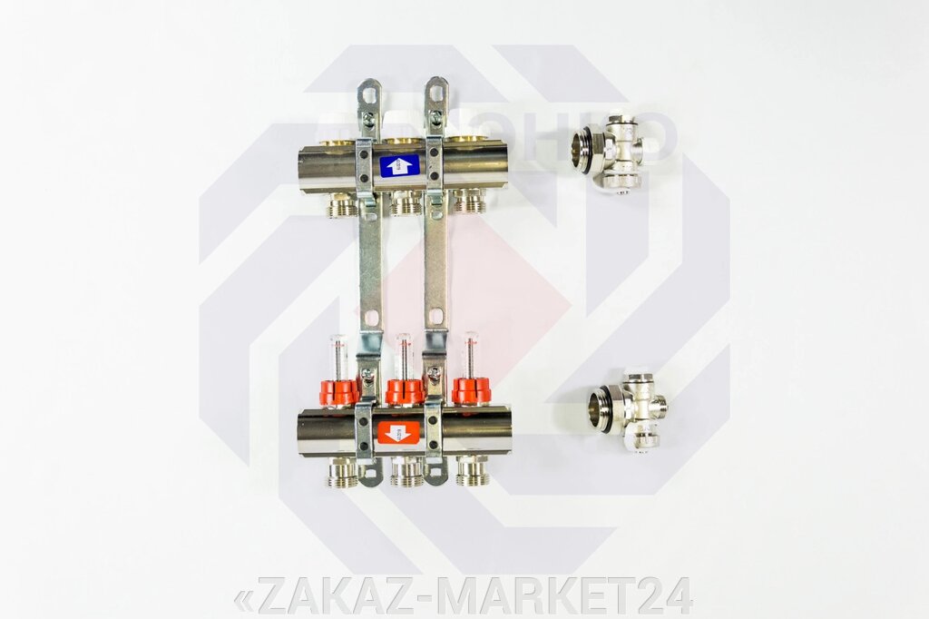 Комплект коллекторов с расходомерами ITAP 916C 3 контура от компании «ZAKAZ-MARKET24 - фото 1