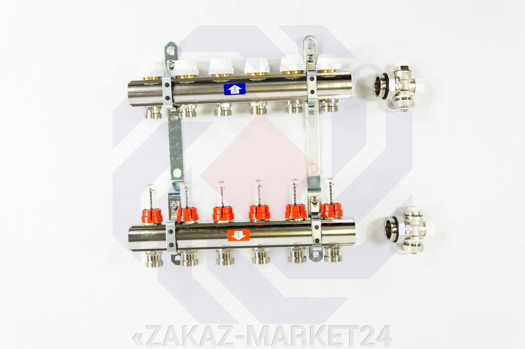 Комплект коллекторов с расходомерами ITAP 916C 6 контуров от компании «ZAKAZ-MARKET24 - фото 1
