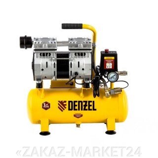 Компрессор DLS650/10 безмаслянный малошумный 650 Вт, 120 л/мин, ресивер 10 л Denzel от компании «ZAKAZ-MARKET24 - фото 1