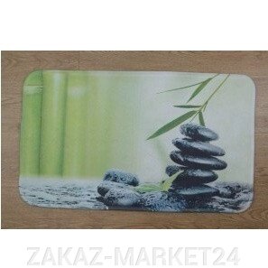 Коврик для ванной нейлон Зелёный камни Аквалиния 45*75 (CDB650MA) от компании «ZAKAZ-MARKET24 - фото 1