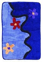 Коврик синий/цветы зигзаг Аквалиния 40*60 (411) от компании «ZAKAZ-MARKET24 - фото 1