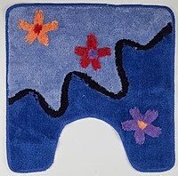Коврик синий/цветы зигзаг для унитаза Аквалиния 50*50 (411) от компании «ZAKAZ-MARKET24 - фото 1