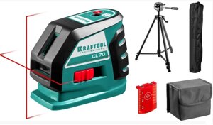 KRAFTOOL CL-70 #3 нивелир лазерный, 20м/70м, IP54, точн. 0,2 мм/м, штатив, питание 4хАА, в коробке