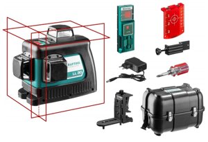 KRAFTOOL LL 3D нивелир лазерный, держатель ВМ1, детектор LR-70 (34640-4)