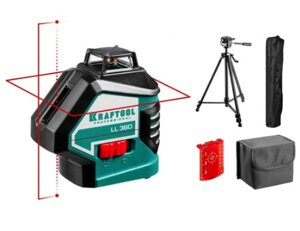 KRAFTOOL LL360 #3 нивелир лазерный, 2х360°20м/70м, IP54, точн. 0,2 мм/м, штатив (34645-3)