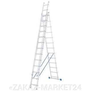 Лестница, 3 х 14 ступеней, алюминиевая, трехсекционная, Россия, Сибртех от компании «ZAKAZ-MARKET24 - фото 1