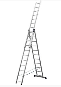 Лестница СИБИН универсальная, трехсекционная со стабилизатором, 11 ступеней (38833-11)
