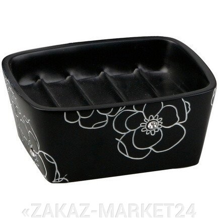 Мыльница Аквалиния черный цветок BPO-0306D от компании «ZAKAZ-MARKET24 - фото 1