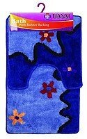 Набор 2 ковра синий/цветы зигзаг Аквалиния 50*80 (411) от компании «ZAKAZ-MARKET24 - фото 1
