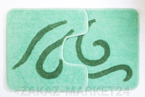 Набор 2 ковра зеленый/орнамент Аквалиния 50*80 (27) от компании «ZAKAZ-MARKET24 - фото 1