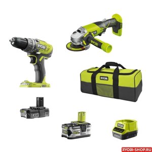 Набор аккумуляторного инструмента RYOBI R18DDAG-252S
