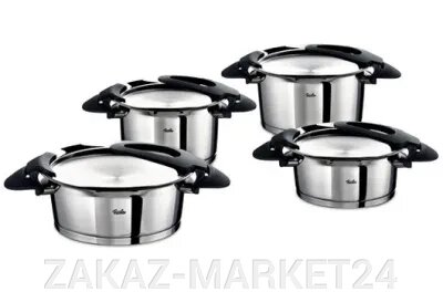 Набор кастрюль 4пр. Intensa black Fissler, Германия 016 128 04 000 от компании ZAKAZ-MARKET24 - фото 1