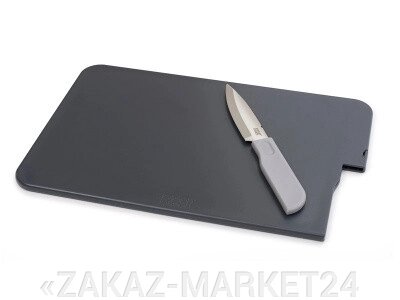 Набор разделочная доска + Нож, Joseph Joseph Slice&Store, серый (CBKB0100SW) от компании «ZAKAZ-MARKET24 - фото 1
