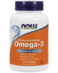 NOW omega 3 насыщенные жиры OMEGA-3 1000 MG, 200 softgels.