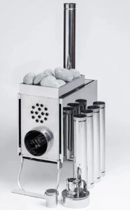 Печь "инвент" малая со встроенным теплообменником с вентилятором