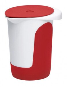 Чашка EMSA 1л. для миксера с крышкой белая/красная MIX & BAKE 508017