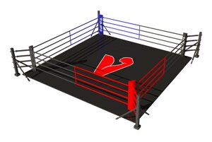 Боксерский ринг напольный на "упорах" (4х4 м)