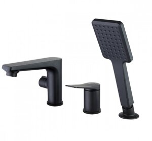 Смеситель Lemark Bronx LM3745BL на борт ванны, черный