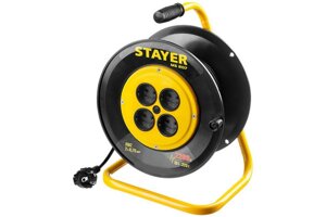 Удлинитель на катушке Stayer MS 207, 30 м, 2200 Вт, 4 гнезда, ПВС 2х0,75 мм2