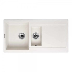Кухонные гранитные мойки Kuppersberg MODENA 1.5B2D WHITE ALABASTER