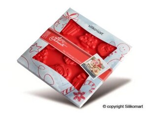 Форма для выпечки, красная, силиконовая, Silikomart HSH02/A MY CHRISTMAS COOKIES, 22.603.01.0068