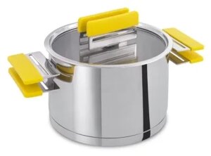 Кастрюля 24см/6,7л. высокая со стеклянной крышкой, RAINBOW LEMON YELLOW Silampos 63D122DI6624100