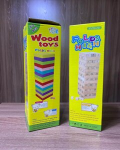 Настольная игра Jenga, два вида цветная и дерево