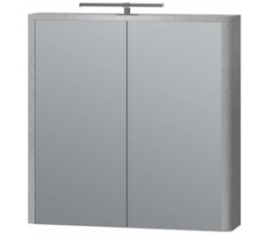 Зеркальный шкаф ЮВЕНТА LvrMC-70 структурный серый