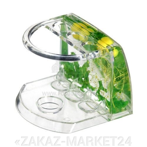 Подставка для зубных щеток Аквалиния малая зеленая от компании «ZAKAZ-MARKET24 - фото 1