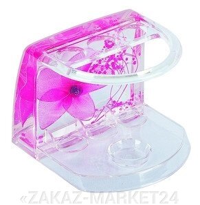 Подставка для зубных щеток малая Аквалиния розовые цветы от компании «ZAKAZ-MARKET24 - фото 1