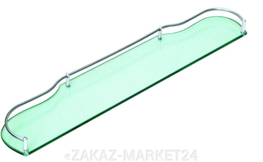 Полка стеклянная с бортиком прозрачная Аквалиния (НН-207) от компании «ZAKAZ-MARKET24 - фото 1