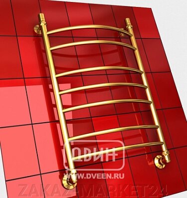 Полотенцесушитель ДВИН L 70/40 1"-1/2" Водяной (К3 Золотой хром) от компании ZAKAZ-MARKET24 - фото 1