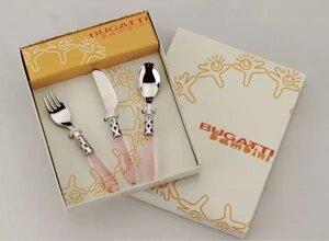 Приборы столовые, детский 3 пр. розовые ALADDIN Casa Bugatti 07-S4223RT