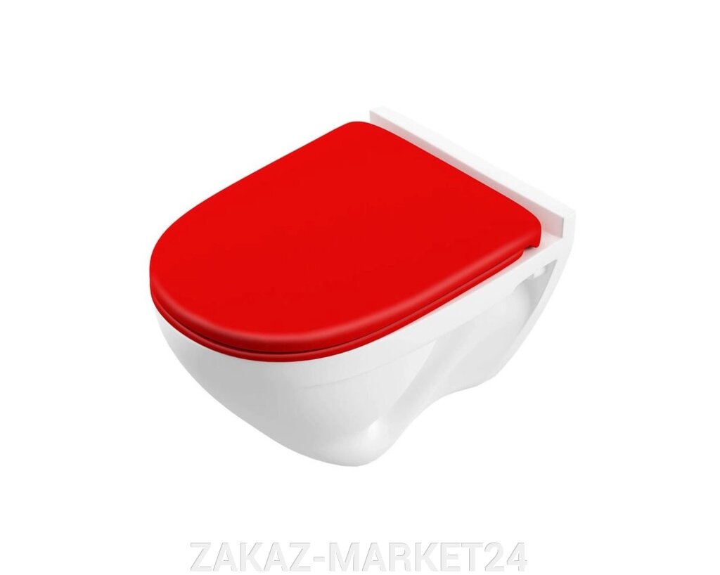 SANITA LUXE Унитаз подвесной Attica Luxe Color Red SL УП  c сиденьем из дюропласта, ATCSLWH0111 от компании ZAKAZ-MARKET24 - фото 1